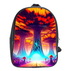 Sci-fi Fantasy Art Painting Colorful Pattern School Bag (xl) by Ravend