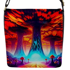 Sci-fi Fantasy Art Painting Colorful Pattern Flap Closure Messenger Bag (s) by Ravend