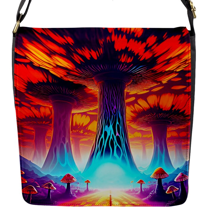 Sci-fi Fantasy Art Painting Colorful Pattern Flap Closure Messenger Bag (S)