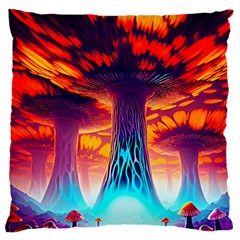 Sci-fi Fantasy Art Painting Colorful Pattern Standard Premium Plush Fleece Cushion Case (two Sides) by Ravend