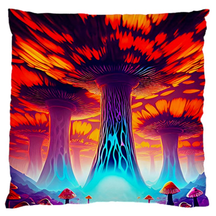 Sci-fi Fantasy Art Painting Colorful Pattern Large Premium Plush Fleece Cushion Case (Two Sides)