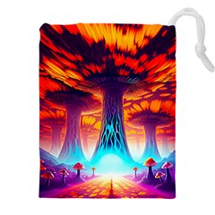 Sci-fi Fantasy Art Painting Colorful Pattern Drawstring Pouch (5xl) by Ravend