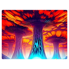 Sci-fi Fantasy Art Painting Colorful Pattern Premium Plush Fleece Blanket (extra Small) by Ravend