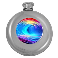 Art Fantasy Painting Colorful Pattern Design Round Hip Flask (5 Oz) by Ravend