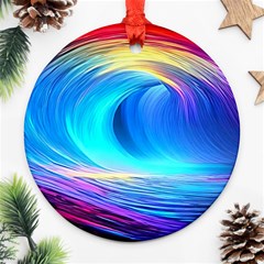 Art Fantasy Painting Colorful Pattern Design Round Ornament (two Sides) by Ravend