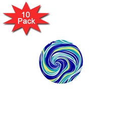 Pattern Design Swirl Watercolor Art 1  Mini Buttons (10 Pack)  by Ravend