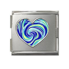 Pattern Design Swirl Watercolor Art Mega Link Heart Italian Charm (18mm) by Ravend