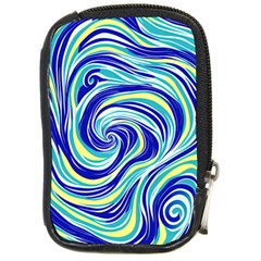 Pattern Design Swirl Watercolor Art Compact Camera Leather Case by Ravend