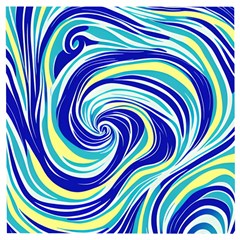 Pattern Design Swirl Watercolor Art Wooden Puzzle Square by Ravend