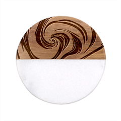 Pattern Design Swirl Watercolor Art Classic Marble Wood Coaster (round)  by Ravend