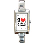 I love gin and tonic Rectangle Italian Charm Watch Front