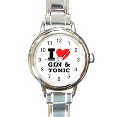 I Love Gin And Tonic Round Italian Charm Watch by ilovewhateva