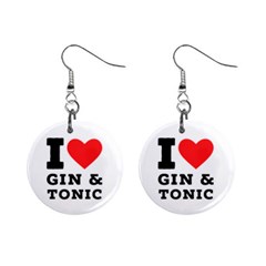 I Love Gin And Tonic Mini Button Earrings by ilovewhateva