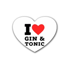 I Love Gin And Tonic Rubber Heart Coaster (4 Pack) by ilovewhateva