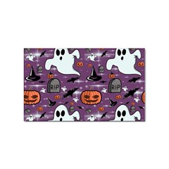 Pumpkin Ghost Witch Hat Halloween Sketch Holiday Sticker (rectangular) by Ravend