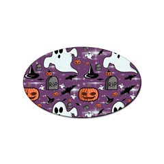 Pumpkin Ghost Witch Hat Halloween Sketch Holiday Sticker Oval (10 Pack) by Ravend