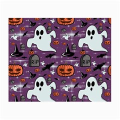 Pumpkin Ghost Witch Hat Halloween Sketch Holiday Small Glasses Cloth (2 Sides) by Ravend