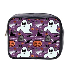 Pumpkin Ghost Witch Hat Halloween Sketch Holiday Mini Toiletries Bag (two Sides)