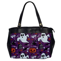 Pumpkin Ghost Witch Hat Halloween Sketch Holiday Oversize Office Handbag by Ravend