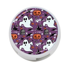 Pumpkin Ghost Witch Hat Halloween Sketch Holiday 4-port Usb Hub (one Side) by Ravend