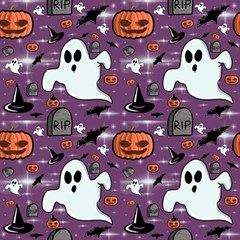 Pumpkin Ghost Witch Hat Halloween Sketch Holiday Play Mat (rectangle) by Ravend