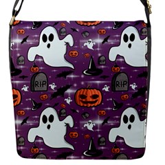 Pumpkin Ghost Witch Hat Halloween Sketch Holiday Flap Closure Messenger Bag (s) by Ravend