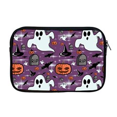 Pumpkin Ghost Witch Hat Halloween Sketch Holiday Apple Macbook Pro 17  Zipper Case by Ravend