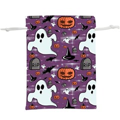 Pumpkin Ghost Witch Hat Halloween Sketch Holiday Lightweight Drawstring Pouch (xl) by Ravend