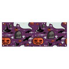 Pumpkin Ghost Witch Hat Halloween Sketch Holiday Banner And Sign 8  X 3  by Ravend