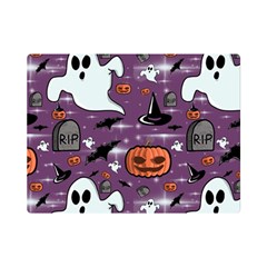 Pumpkin Ghost Witch Hat Halloween Sketch Holiday Premium Plush Fleece Blanket (mini) by Ravend