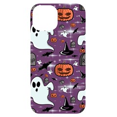 Pumpkin Ghost Witch Hat Halloween Sketch Holiday Iphone 14 Black Uv Print Case