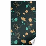 Flowers Leaves Pattern Seamless Green Background Canvas 40  x 72  39.28 x69.23  Canvas - 1