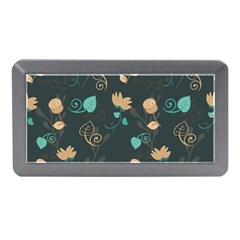 Flowers Leaves Pattern Seamless Green Background Memory Card Reader (mini)