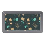 Flowers Leaves Pattern Seamless Green Background Memory Card Reader (Mini) Front