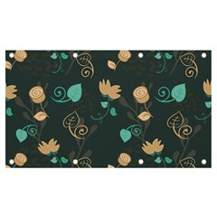 Flowers Leaves Pattern Seamless Green Background Banner And Sign 7  X 4  by Ravend