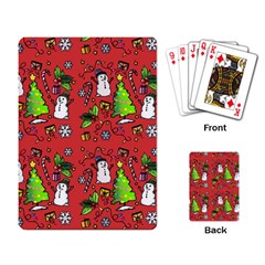 Santa Snowman Gift Holiday Christmas Cartoon Playing Cards Single Design (rectangle) by Ravend