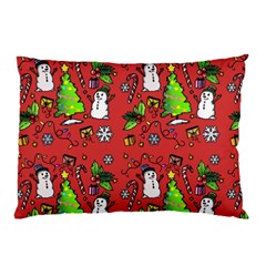 Santa Snowman Gift Holiday Christmas Cartoon Pillow Case by Ravend