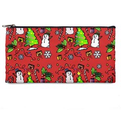 Santa Snowman Gift Holiday Christmas Cartoon Pencil Case by Ravend