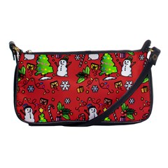 Santa Snowman Gift Holiday Christmas Cartoon Shoulder Clutch Bag by Ravend