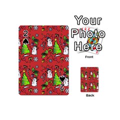 Santa Snowman Gift Holiday Christmas Cartoon Playing Cards 54 Designs (mini) by Ravend