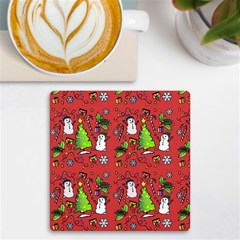 Santa Snowman Gift Holiday Christmas Cartoon Uv Print Square Tile Coaster  by Ravend