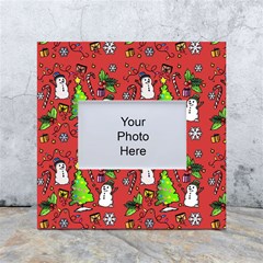 Santa Snowman Gift Holiday Christmas Cartoon White Box Photo Frame 4  X 6  by Ravend