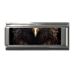 Eagle Ornate Pattern Feather Texture Superlink Italian Charm (9mm) by Ravend