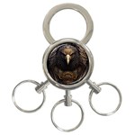 Eagle Ornate Pattern Feather Texture 3-Ring Key Chain Front