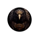 Eagle Ornate Pattern Feather Texture Rubber Round Coaster (4 pack) Front