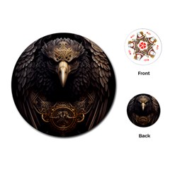 Eagle Ornate Pattern Feather Texture Playing Cards Single Design (round) by Ravend