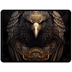 Eagle Ornate Pattern Feather Texture Two Sides Fleece Blanket (large) by Ravend