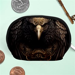 Eagle Ornate Pattern Feather Texture Accessory Pouch (medium) by Ravend