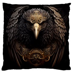 Eagle Ornate Pattern Feather Texture Standard Premium Plush Fleece Cushion Case (two Sides) by Ravend