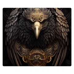 Eagle Ornate Pattern Feather Texture Two Sides Premium Plush Fleece Blanket (small) by Ravend